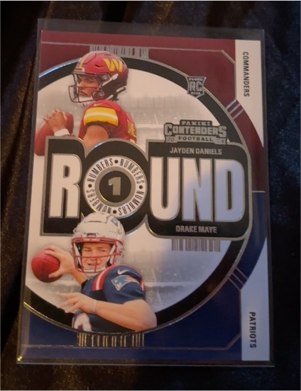 2024 Panini Contenders Round Numbers #1 Jayden Daniels/Drake Maye — front