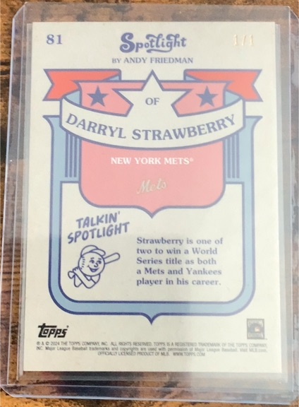 2024 Topps Spotlight By Andy Friedman #81 Darryl Strawberry — front
