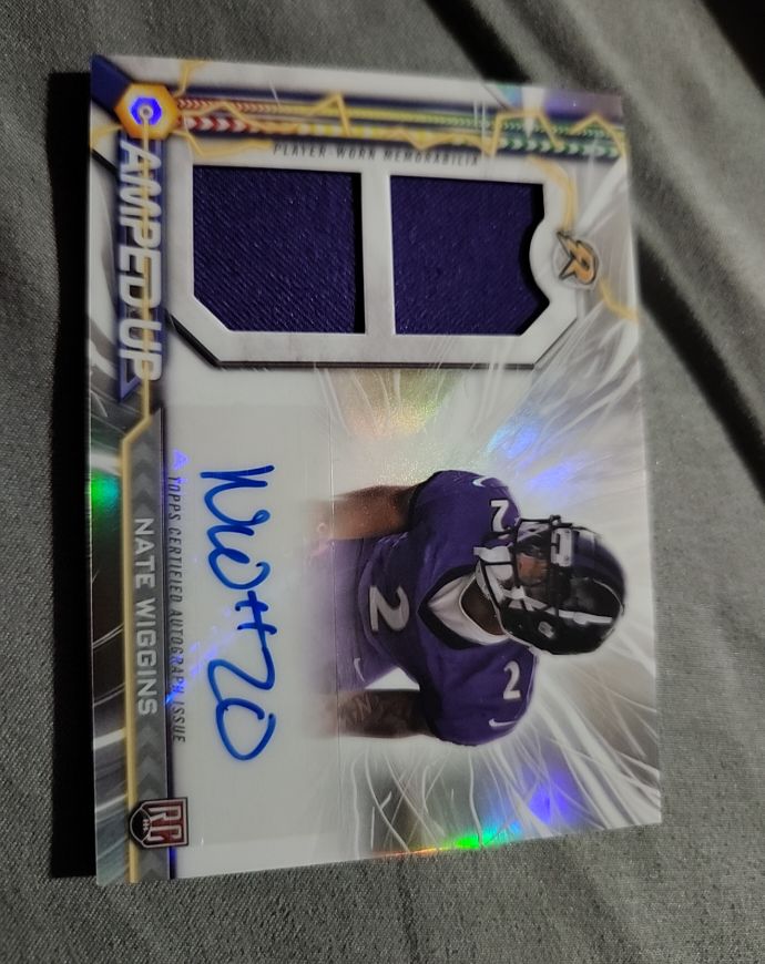 2024 Topps Resurgence Amped Up Rookie Patch Auto Nate Wiggins — front