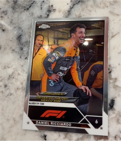 2023 Topps Chrome F1 #185 Daniel Ricciardo Driver of the Day Mexico 2022 — front