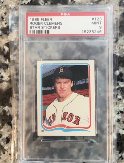 1985 Fleer Star Stickers #123 Roger Clemens — front