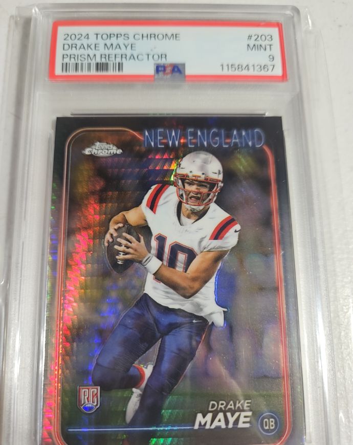 2024 Topps Chrome #203 Drake Maye Prism Refractor — front