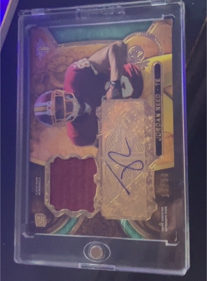 2021 Panini Elements Jordan Reed Gold Jersey Auto #4 — front
