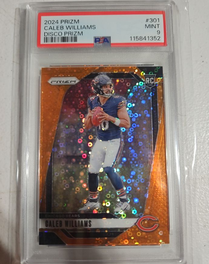 2024 Panini Prizm #301 Caleb Williams Orange Disco Prizm Rookie — front