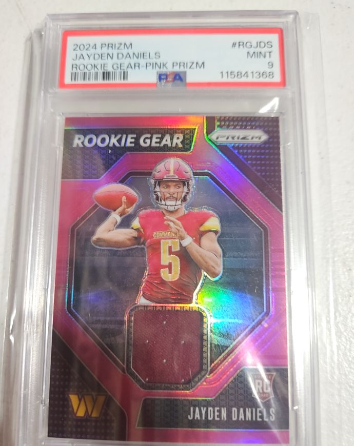 2024 Panini Prizm #RGJDS Jayden Daniels Rookie Gear Pink Prizm — front