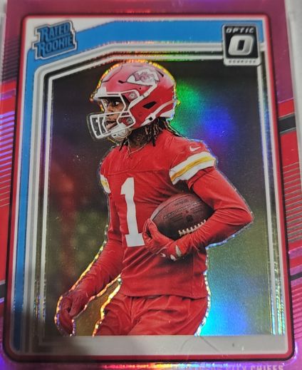 2024 Panini Donruss Optic Rated Rookie Preview Pink Prizm #398 Xavier Worthy — front