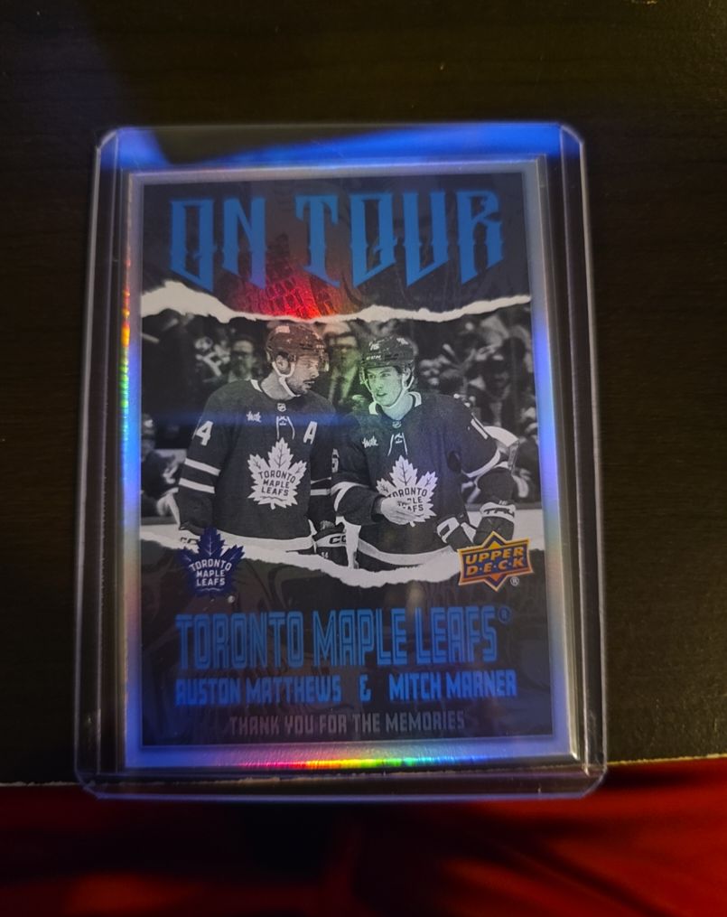 2024-25 Upper Deck Series 2 #OT-28 Auston Matthews & Mitch Marner On Tour — front