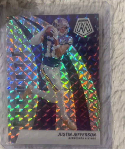 2024 Panini Mosaic - Elevate Justin Jefferson #12 Green Mosaic Prizm — front