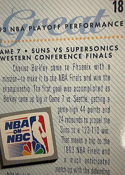 1993-94 SkyBox Premium #18 Charles Barkley — back