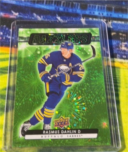 2022-23 Upper Deck Series 2 Dazzlers Green #DZ-91 Rasmus Dahlin — front