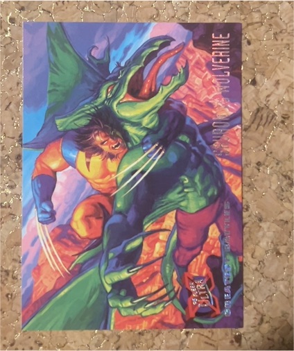 1995 Fleer Ultra Marvel X-Men #140 Sauron vs Wolverine Greatest Battles — front