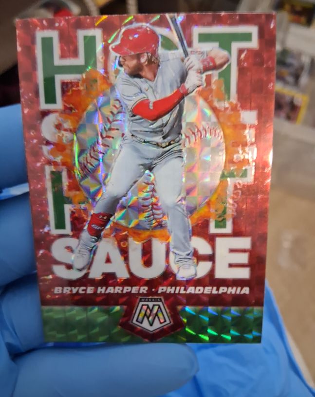 2021 Panini Mosaic Hot Sauce #HS3 Bryce Harper — front