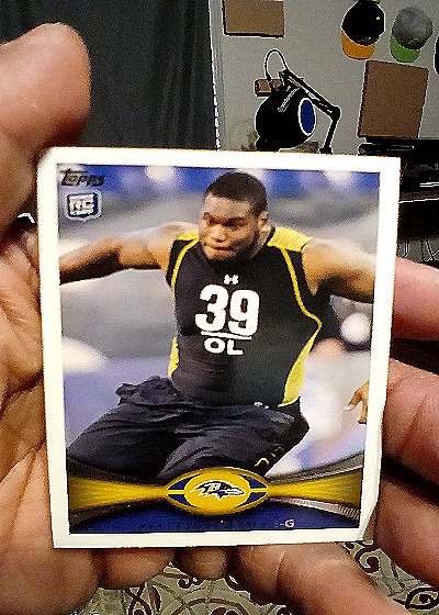 2012 Topps #407 Kelechi Osemele rookie card Baltimore Ravens — front