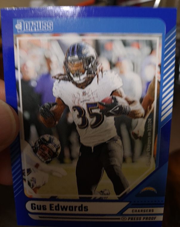 2021 Donruss Press Proof #CH-35 Gus Edwards — front