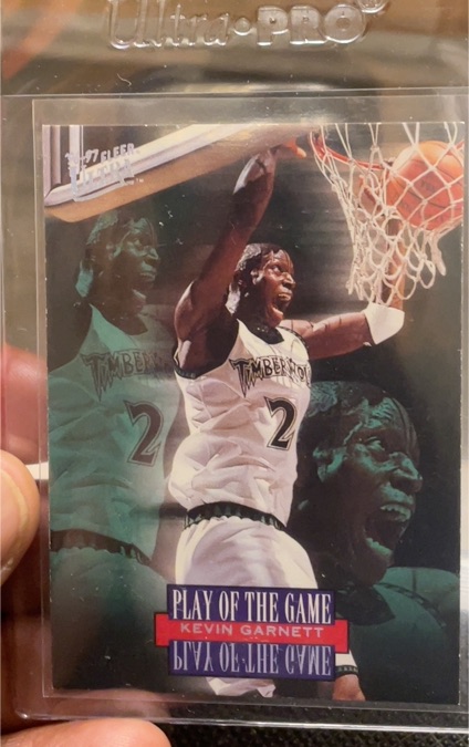 1997 Fleer #27 Kevin Garnett Play of the Game — front