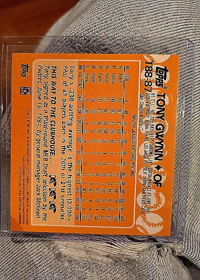 1988 Topps #6 Tony Gwynn — back