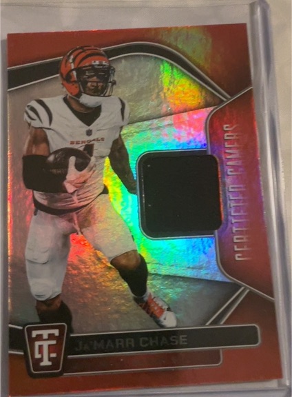 2021 Panini Certified Ja'Marr Chase Rookie Patch — front
