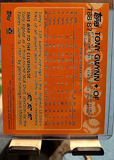1988 Topps #35 Tony Gwynn — back