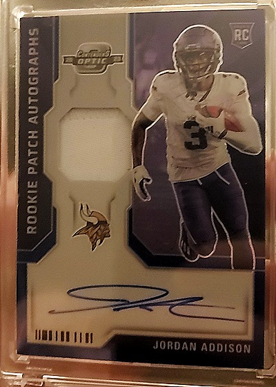2022 Donruss Optic Rookie Patch Autographs #PA-JA Jordan Addison — front