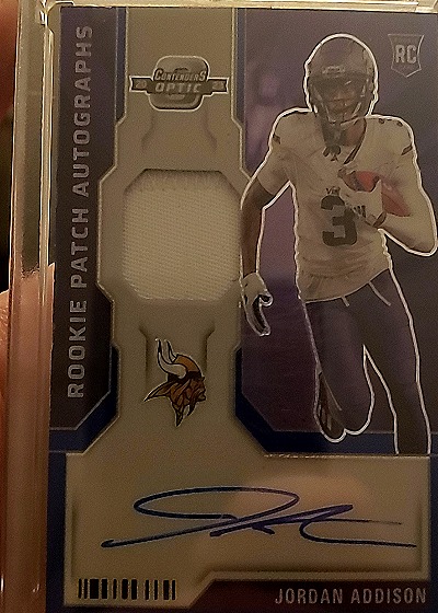 2023 Contenders Optic Rookie Patch Autographs Jordan Addison — front