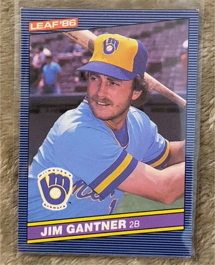 1986 Leaf #1 Jim Gantner — front