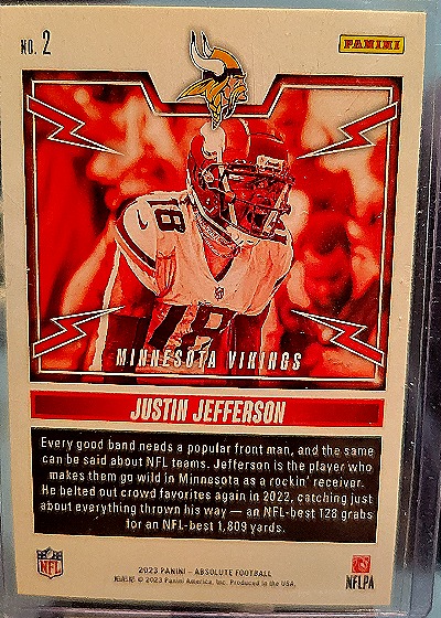 2023 Panini Absolute Football #2 Justin Jefferson — back