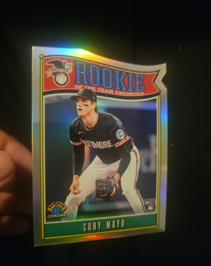 2022 Bowman Chrome Rookie of the Year Favorites #RYF-COB Coby Mayo — front