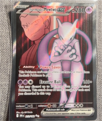 2023 Pokémon TCG Destined Rivals #213 Team Rocket's Mewtwo ex — front