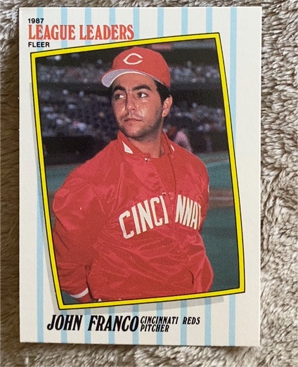 1987 Fleer League Leaders #18 John Franco — front