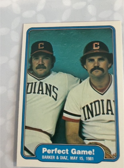 1982 Fleer #639 Perfect Game! Len Barker / Bo Diaz — front