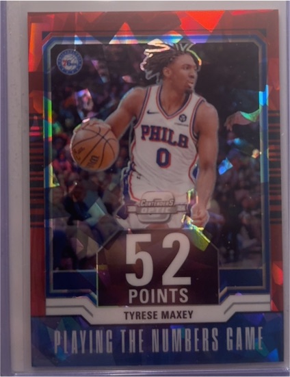 2023-24 Panini Contenders Optic #8 Tyrese Maxey Playing the Numbers Game 76ers — front
