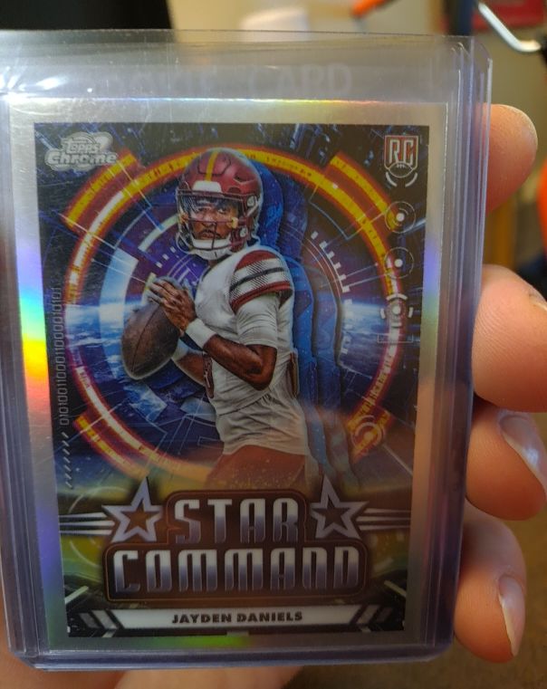 2024 Topps Chrome Cosmic Football #SC-25 Jayden Daniels Star Command Silver RC — front