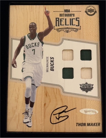 2016-17 Upper Deck Supreme Hard Court NBA Autograph Relics Thon Maker — front
