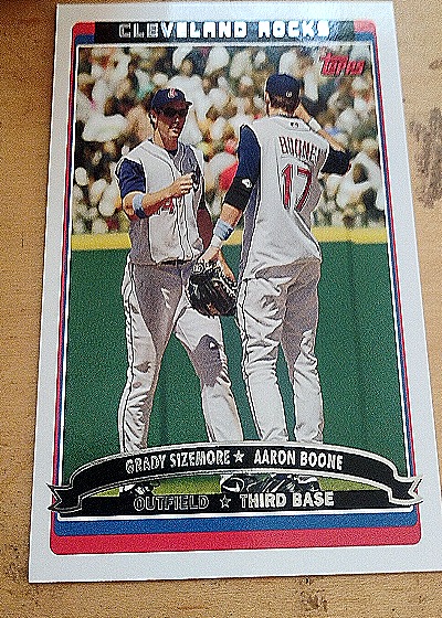 2006 Topps #656 Cleveland Rocks Grady Sizemore / Aaron Boone — front