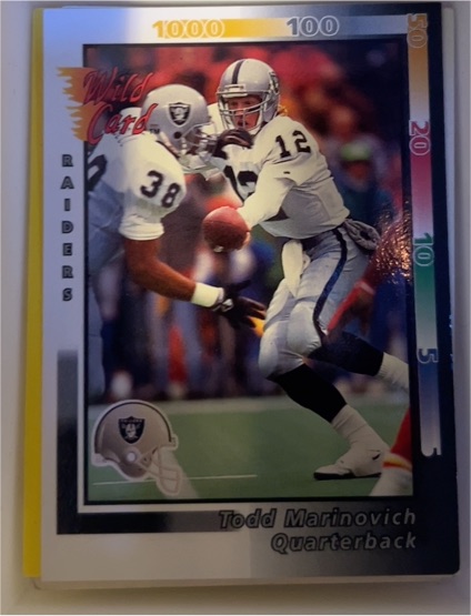 1992 Wild Card #73 Todd Marinovich — front