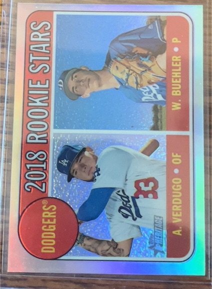 2018 Topps Heritage #266 Alex Verdugo / Walker Buehler Dodgers 2018 Rookie Stars — front