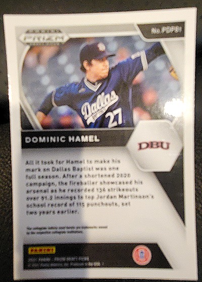 2021 Panini Prizm Draft Picks #81 Dominic Hamel — back