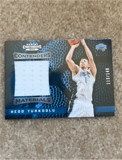 2012-13 Panini Contenders Contenders Materials # Hedo Turkoglu — front