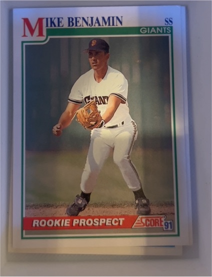 1991 Score #345 Mike Benjamin — front