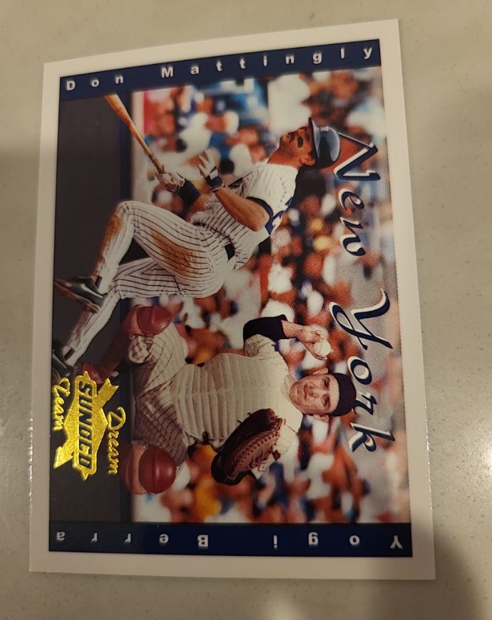 2001 Sunoco Dream Team #4 Don Mattingly / Yogi Berra — front