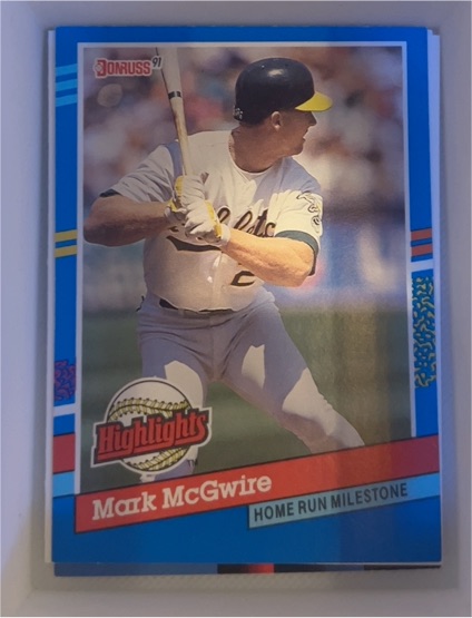 1991 Donruss #BC-9 Mark McGwire Highlights Home Run Milestone — front