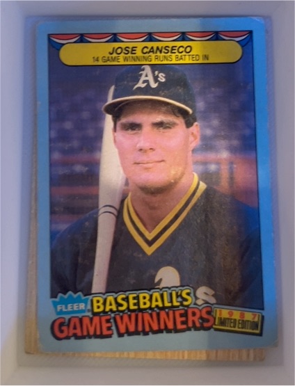 1987 Fleer Baseball's Game Winners #8 Jose Canseco — front