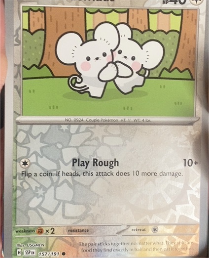 2022 Pokemon SV08 Surging Sparks #157 Tandemaus — front