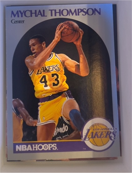 1990-91 Hoops #160 Mychal Thompson Los Angeles Lakers — front