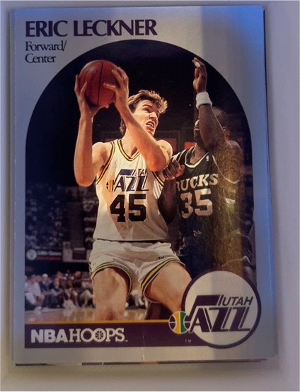 1990-91 Hoops #291 Eric Leckner Utah Jazz — front