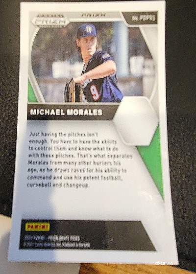 2021 Panini Prizm Draft Picks #no PDP13 Michael Morales — back