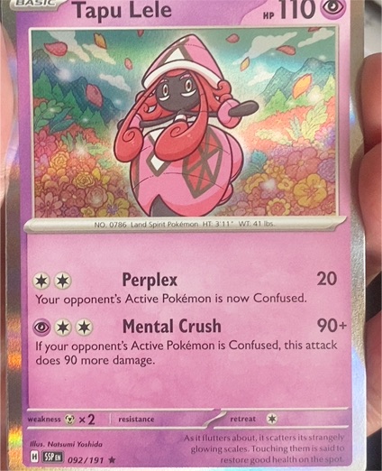2024 Pokémon SV08: Surging Sparks #92 Tapu Lele — front