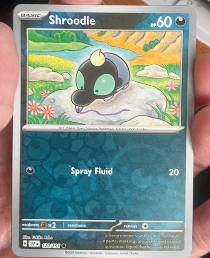 2024 Pokémon SV08: Surging Sparks #120 Shroodle — front