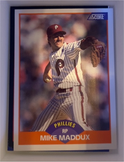 1989 Score #393 Mike Maddux Philadelphia Phillies — front