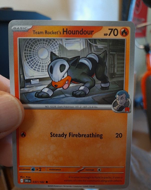 2025 Pokémon Scarlet & Violet Destined Rivals #037 Team Rocket's Houndour — front